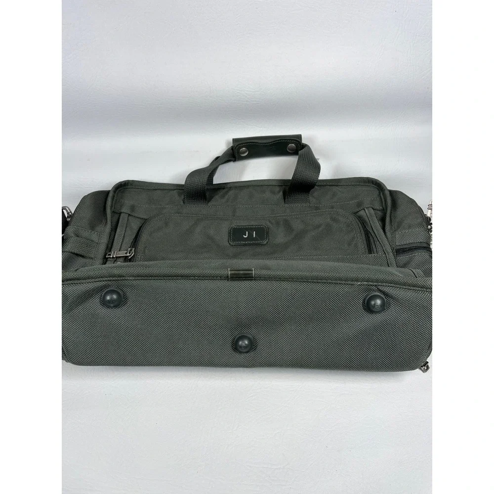 Tumi Alpha Ballistic Briefcase Laptop Bag Green Nylon Grey Messenger